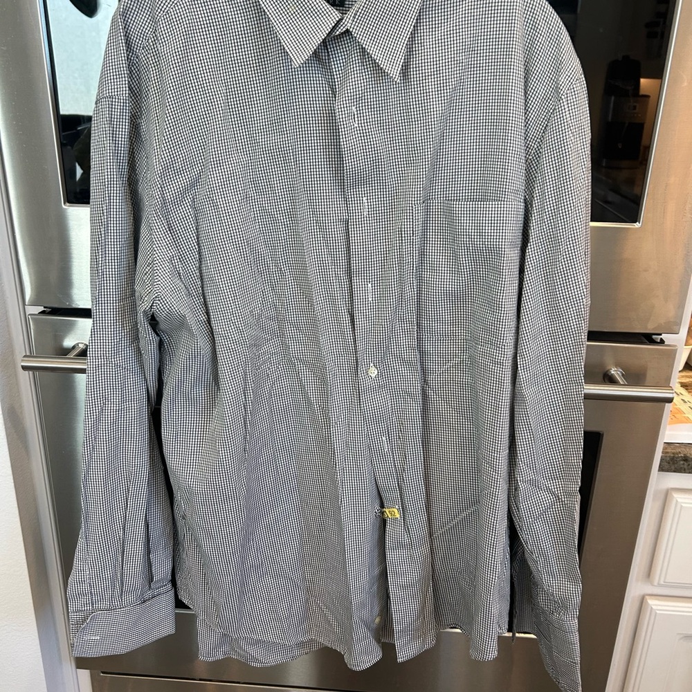 Barneys New York Monochrome Checkered Shirt no size tag L?